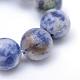 Brins de perles de jaspe tache ronde naturelle tache bleue naturelle G-R345-8mm-14-4