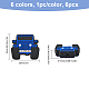 Chgcraft 12 Stück 6 Farben Geländewagenform Silikonperlen für DIY-Halsketten SIL-CA0001-81-2