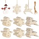 GORGECRAFT 30Pcs Wooden Christmas Ornaments Christmas Tree Decorations Snowflake Elk Snowman Blank Unfinished Wood Pendants with 30Pcs Rope Cords for DIY Crafts Home Christmas New Year Decorations WOOD-GF0001-85-1