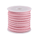 3x1.5 mm rosa faux piatto cavo di pelle scamosciata X-LW-R003-9-2