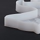 DIYシリコンモールド  レジン型  UVレジンDIY用  エポキシ樹脂の家の装飾を作る  クマ  ホワイト  240x137x13mm DIY-G044-02-5