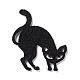 羊毛フェルトの猫のパーティーの飾り.  ハロウィーンをテーマにしたディスプレイ装飾  飾り木用  バナー  ガーランド  ブラック  60x53x2mm AJEW-P101-05A-2