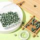100pcs 8mm perles rondes en jaspe vert naturel DIY-LS0002-60-5