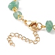 Bracelet de cheville en perles de pierres précieuses avec 304 chaînes en acier inoxydable pour femme AJEW-AN00497-6