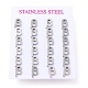 304 Stainless Steel Greek Alphabet Stud Earrings STAS-D007-07P-16-3