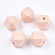 Painted Natural Wooden Beads WOOD-Q040-017A-09-1