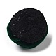 ベルベット布生地カボション  花バラ  濃い緑  23~24x16mm FIND-K014-01C-2