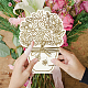 Biglietto di auguri con bouquet di fiori in legno AJEW-WH0441-010-6