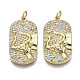 Brass Micro Pave Clear Cubic Zirconia Pendants ZIRC-N039-065-NF-1