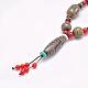 Colliers avec perles en agate tibétaine naturelle à bijoux bouddhistes NJEW-F131-01-3