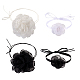4 個 4 スタイルの布 & ポリエステルフラワーカラーチョーカーネックレスセット女性の花嫁のウェディングパーティー  白黒  43.90~50.20インチ（111.5~127.5cm）  1個/スタイル AJEW-TA0001-27-2