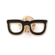 先生の日のテーマラックメッキライトゴールド合金ブローチ  エナメルピン  眼鏡  16x28x1.5mm JEWB-Z016-01KCG-08-1