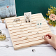 NBEADS 10 Rows Rectangle Wood Slant Back Earring Display Stand RDIS-WH0009-012-3