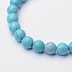 Turquoise synthétique bracelets en perles extensibles BJEW-F203-02-3