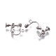 Accessoires de boucle d'oreille clips à vis en laiton plaqué avec pince spirale KK-P169-04P-2