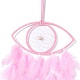 Handmade Eye Woven Net/Web with Feather Wall Hanging Decoration HJEW-K035-04C-3