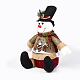 座っている姿勢の人形のクリスマスの装飾  雪だるま  ホワイト  280x200x150mm AJEW-E031-B01-3