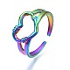304 anneau de manchette coeur creux en acier inoxydable RJEW-N038-053-4