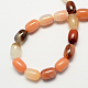 Barrel Shaped Gemstone Dyed Natural Red Agate Stone Beads Strands G-S114-05-2
