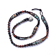 Three Loops Frosted Natural Gemstone Beads Wrap Bracelets BJEW-JB04246-3