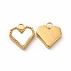 Vacuum Plating 304 Stainless Steel Heart Charms STAS-A076-07G-2