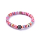 Handgefertigte Heishi Perlen Stretch Armbänder aus Fimo BJEW-JB05097-04-1