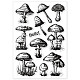 GLOBLELAND Retro Mushroom Clear Stamps Silicone Clear Stamp Plant Theme Seals for DIY Scrapbooking Journals Decorative Cards Making Photo Album DIY Craft DIY-WH0167-57-0526-8
