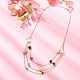 Dreischichtige Halsketten mit Perlen aus natürlichen und synthetischen gemischten Edelsteinen NJEW-TA00091-5