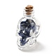 Mixed Gemstones Chips in Skull Glass Bottle Display Decorations DJEW-G039-02-2