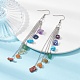 Ohrhänger aus natürlichen und synthetischen Chakra-Perlen mit gemischten Edelsteinen EJEW-JE05427-02-2