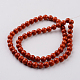 Dyed Natural Fossil Beads Strands G-E328-6mm-07-3