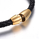 Leather Braided Cord Bracelets BJEW-E352-31G-3