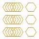 304ステンレススチール製フレームコネクター  六角  ゴールドカラー  16x18x0.8mm STAS-S079-25B-1