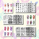 PH PandaHall 3pcs Nail Stamping Plate Nail Stamper Flower Leaf Nail Art Stencils Printing Template Tip Nail Stencils Stainless Steel Nail Image Plates for Nail Art Decoration Design Manicure Salon MRMJ-WH0092-004-3