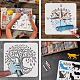 ペット中空アウト図面絵画ステンシルセット子供のための十代の少年少女  DIYスクラップブッキング用  学校のプロジェクト  ハート柄  29.7x21cm  4枚/セット DIY-WH0172-986-4