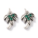 Brass Micro Pave Green Cubic Zirconia Charms ZIRC-A016-05AS-2