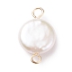 Ciondoli connettore perla keshi perla barocca naturale PALLOY-JF01495-02-2