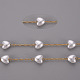 Chaînes de perles d'imitation de perles en plastique ABS faites à la main de 3.28 pieds X-STAS-T052-39G-2