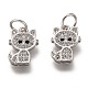 Brass Micro Pave Clear Cubic Zirconia Charms ZIRC-C020-38-3