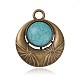 Antique Bronze Plated Alloy Synthetic Turquoise Big Pendants PALLOY-J463-01AB-NF-1