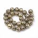 Electroplated Natural Lava Rock Beads Strands G-N0321-14A-2