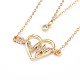 Valentine's Day Double Layer Necklaces NJEW-JN02734-02-1