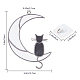 CREATCABIN Cat on The Moon Suncatcher Ornament Decor Cat Window Hangings Ornament Cat Memorial Gifts Decoration for Cat Lovers Mom Daughter Friends Family Halloween Christmas 4.13 x 5.91 Inch HJEW-CN0001-15-2