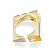Кубический цирконий квадратный трехслойный открытая манжета кольцо RJEW-N037-035B-2