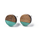 Boucles d'oreilles en résine transparente et bois de noyer EJEW-N017-008-A04-2