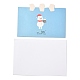 クリスマスのテーマのグリーティングカード  白い空白の封筒で  クリスマスギフトカード  ライトスカイブルー  雪だるま模様  100x140x0.3mm DIY-M022-01B-2