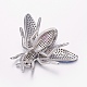 Brass Micro Pave Cubic Zirconia Brooches ZIRC-L073-P01-3
