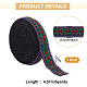 Benecreat 5 yardas estilo étnico bordado plano poliéster elástico caucho cordón/banda OCOR-BC0005-15B-2