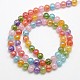 Colore placca ab crackle sintetico placcato perle di quarzo rotonde fili G-L155-6mm-07-3