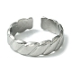 304 anello per polsino aperto scanalato in acciaio inossidabile RJEW-L110-027P-2